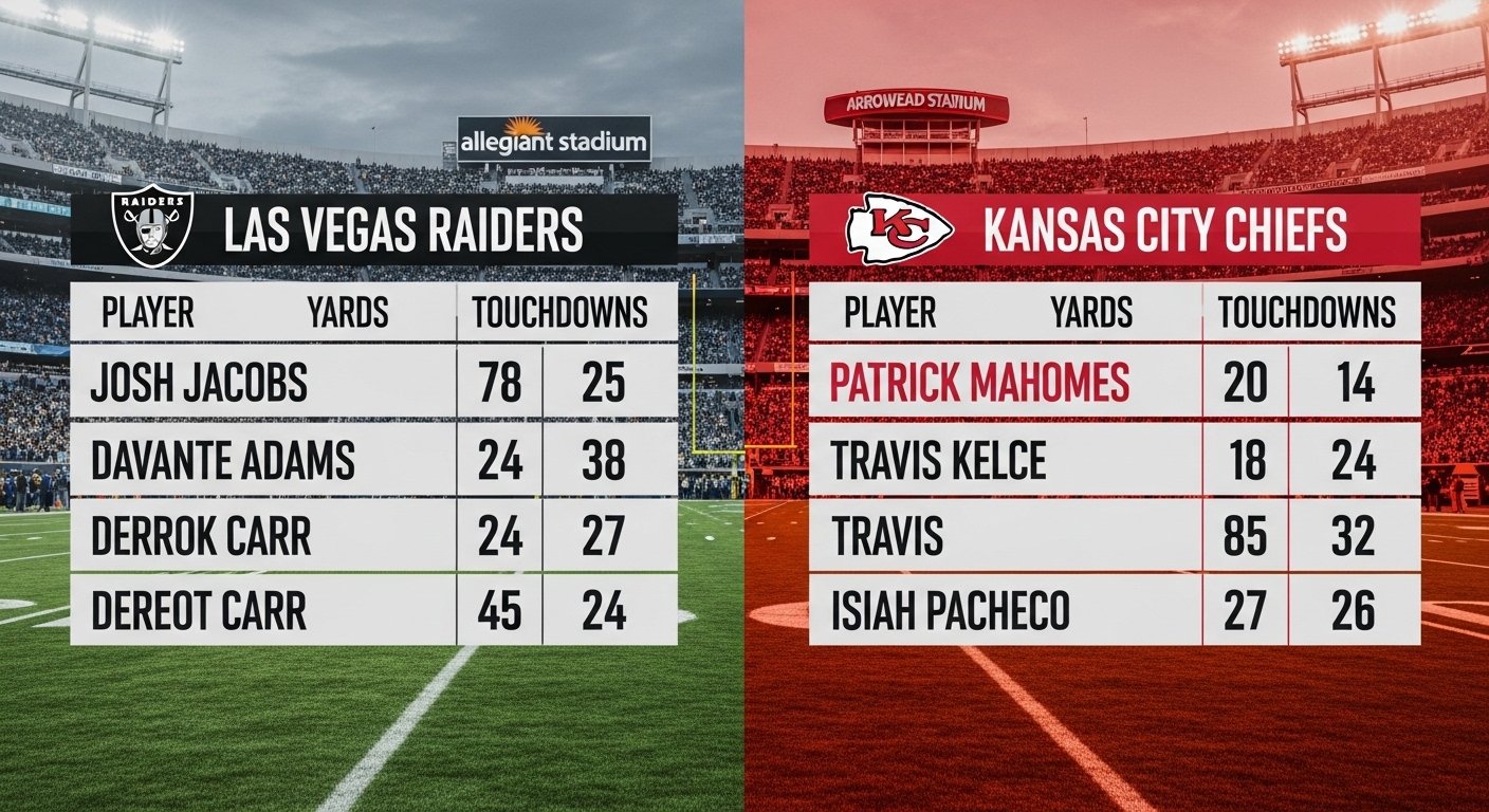 Las Vegas Raiders vs Kansas City Chiefs Match Player Stats